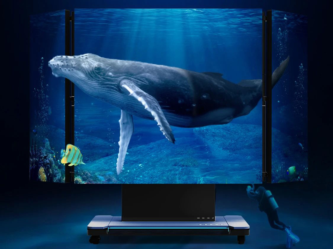 豪运国际welcome全新一代3D折叠屏首秀北京教育装备展，，，，，开启智慧教育多维交互时代